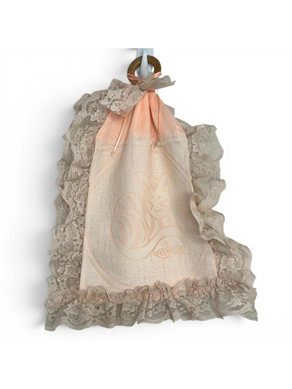 Vintage Cat Lace Wall Hanging Cottagecore Nursery Decor